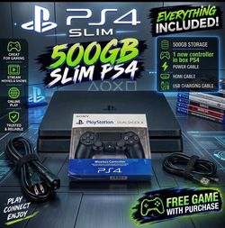 Slim ps4 with One Game and New controller 🎮
