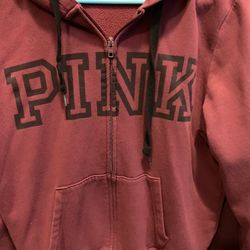 Pink Victoria Secret Zip Up Jacket Size Lg