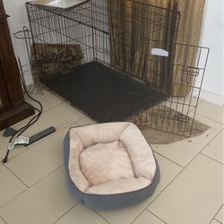 Large Dog Gadget And Bed Good Used 