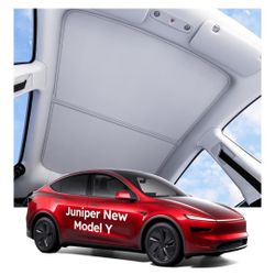 Wigoo 2025 Tesla New Model Y Juniper Accessories Sunshade Roof [Never Sag, Nano Ice-Crystal Coatings] 3-Gen Heat Insulation Glass Roof Sun Shade, Acce