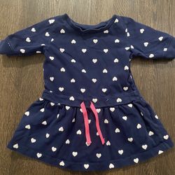 Girls Navy Blue White Hearts Dress Size 3t By Carters #8
