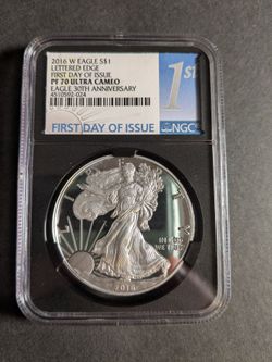 2016 W Eagle PF 70 Ultra Cameo Silver Coin