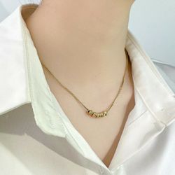 Genuine Women 18K Solid Gold  Large Beads Necklace Pendant