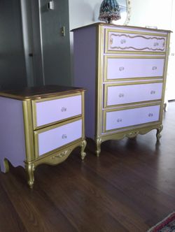 SOLD Metallic Lavender Dresser| TV Console| Credenza| Wood| Customizable