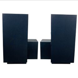 1991 BBang & Olufsen Beolab Speakers Model 6203 R L Black For 2300 + Cables