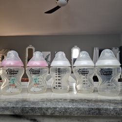 Free Tommee Tippee Baby Bottles With Lid Caps 