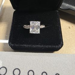 4ct Moissanite Wedding Ring 925 White Gold Plated 