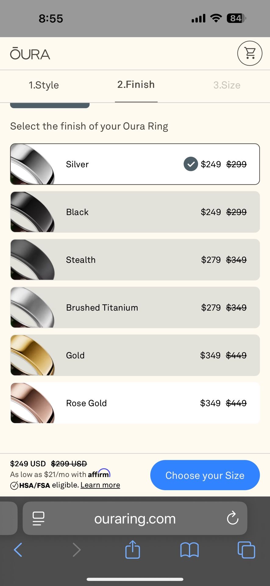 Oura Ring Gen 3 Horizon Gold