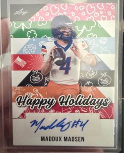 Maddox Madsen Leaf Happy Holidays Autograph Card