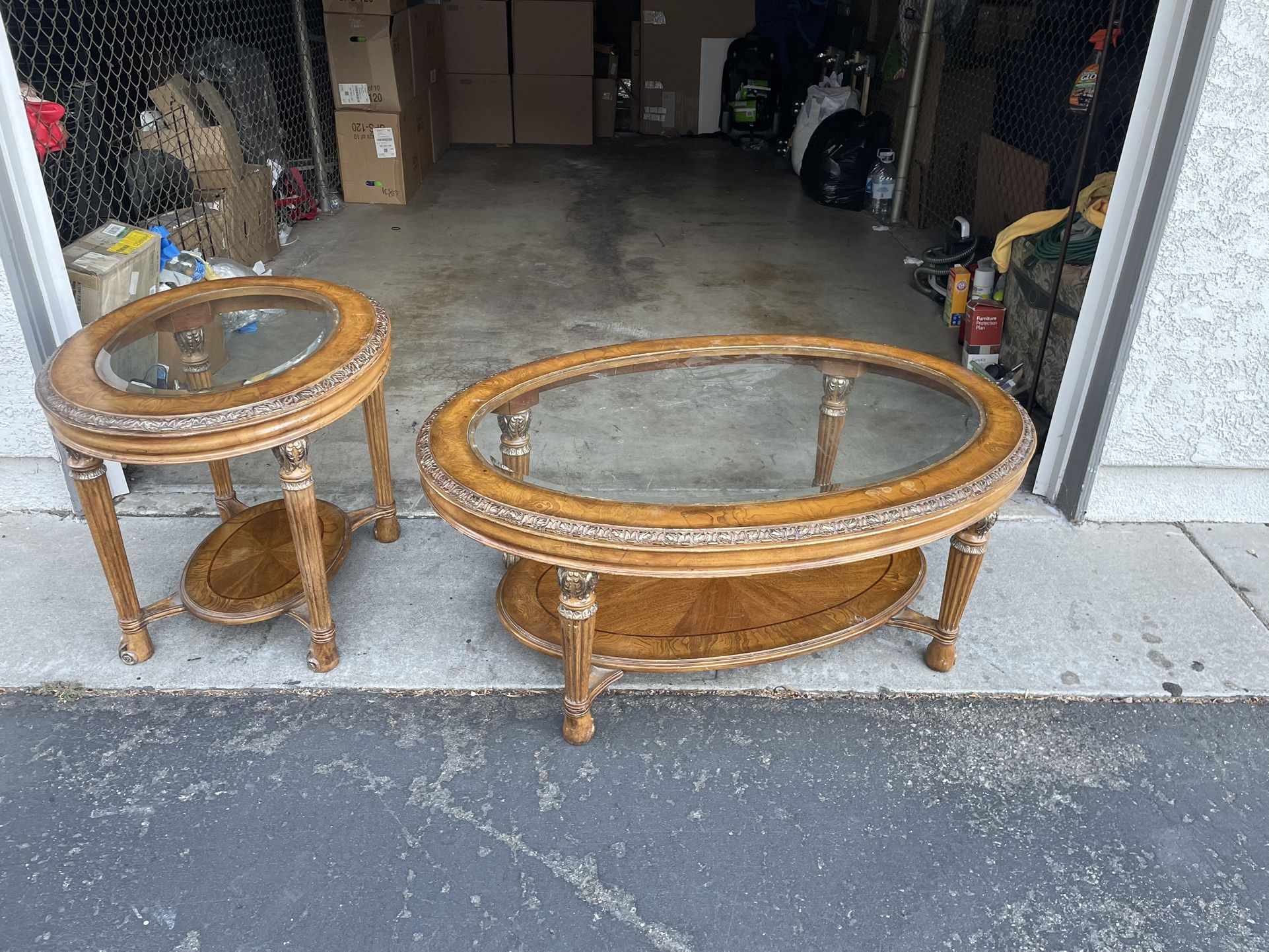 Coffee table and table side table set two piece