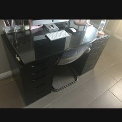 Vanity Desk With Glass Top OBO