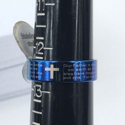 OUR LORD PRAYER RING SIZE 12 .5 STAINLESS STEEL 