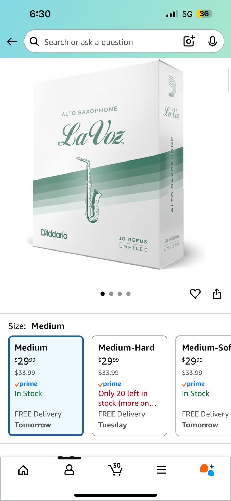 La Voz Alto Saxophone Reeds and Saxophone Neck Strap