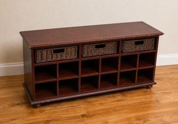 Wooden shoe storage