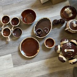 Vintage Brown Drip Glaze China 