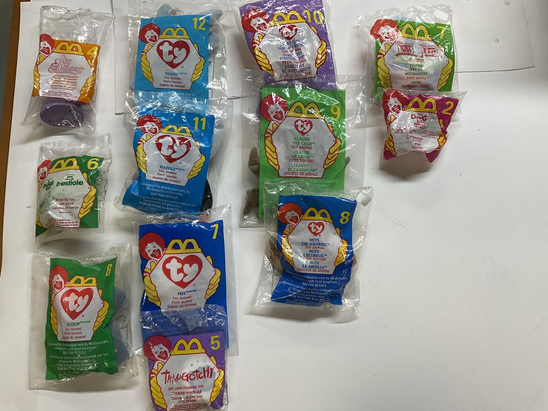 Vintage McDonald’s TY Toys. Factory Sealed