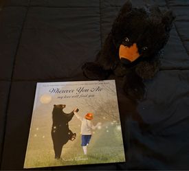 Nancy Tillman Wherever you are my love will find you book and black bear plush both for only $12!