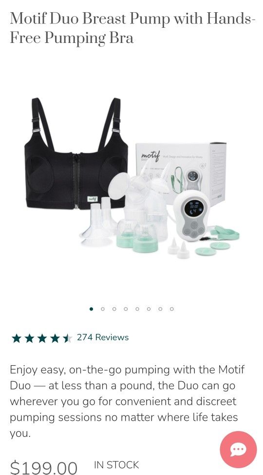 Motif Duo Breast Pump with Hands-Free Pumping Bra