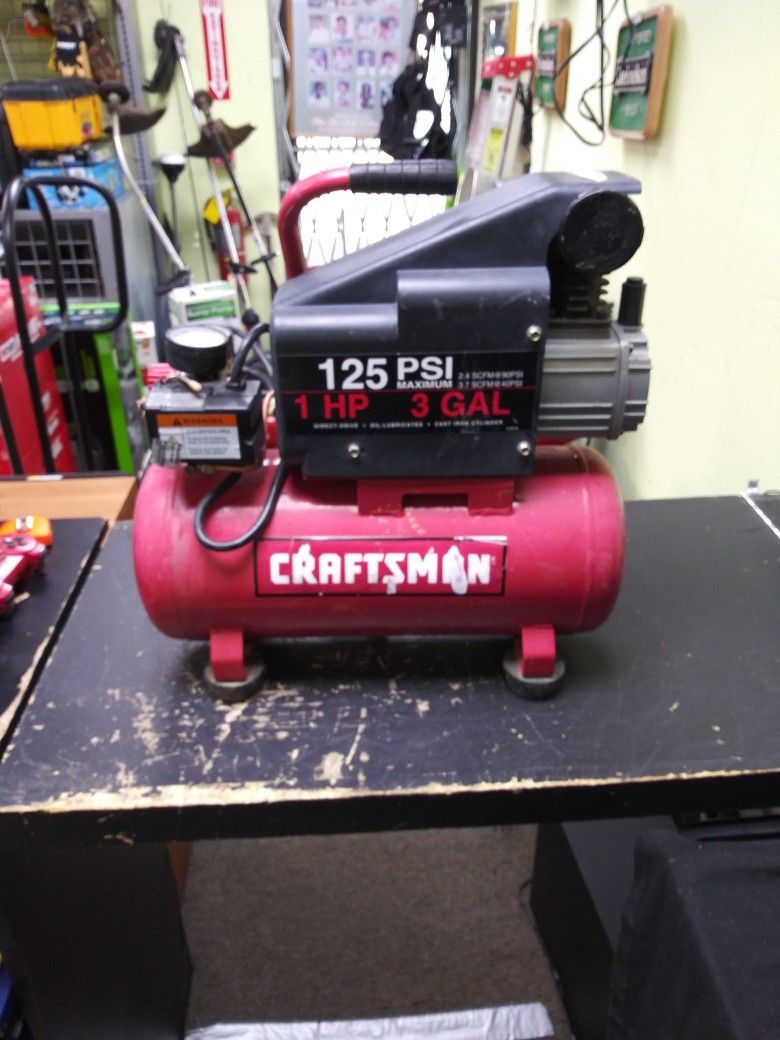 Craftsman (contact info removed)01 3 Gallon 1 Horsepower 125PSI Air Compressor