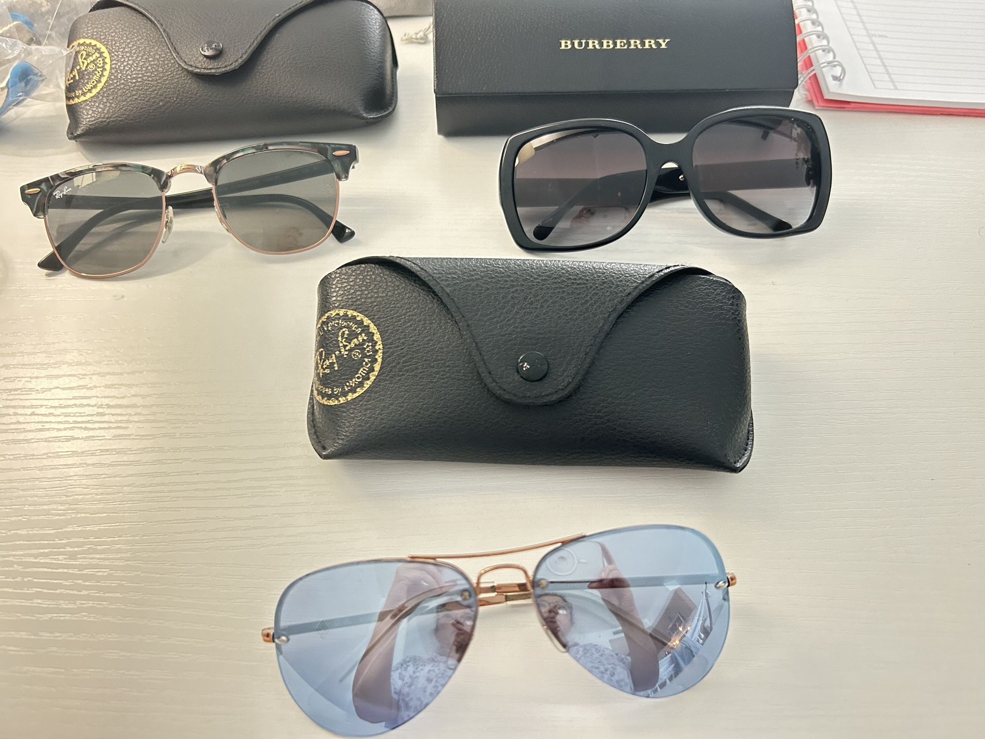 3 Pair Of Sunglasses Ray Ban And Burberry
