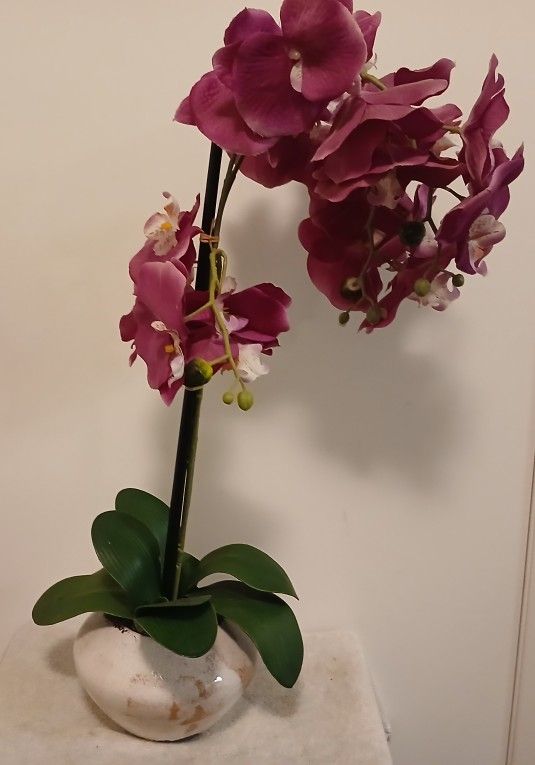 beautiful Faux Flower and Pot