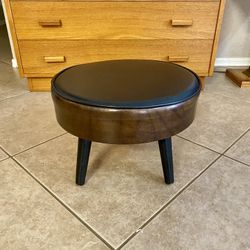 MID CENTURY MODERN ROUND FOOT STOOL OTTOMAN 