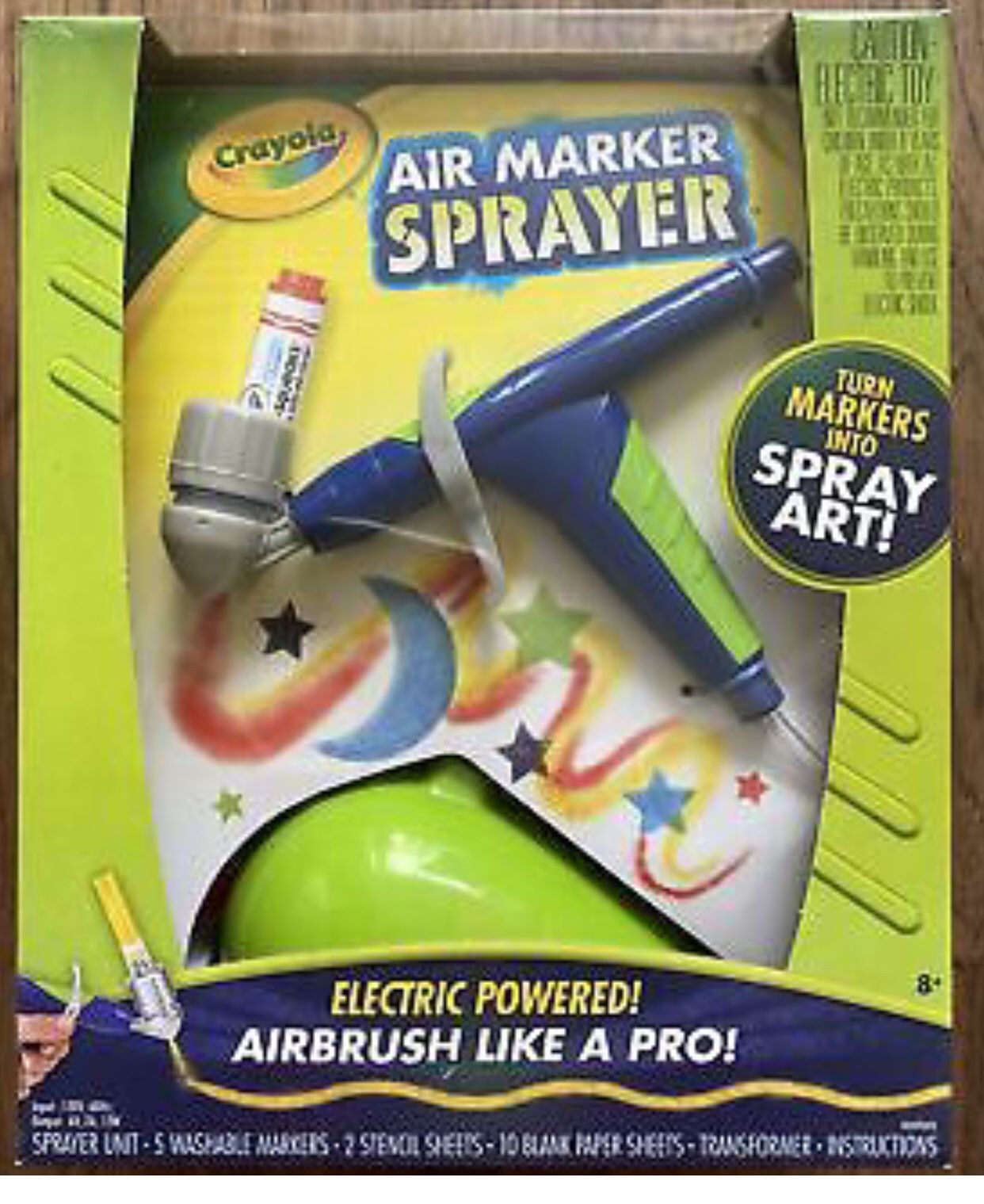 Crayola Air Marker Sprayer Set Airbrush Kit, Electric Powered, Spray Art*Brand New In Box*w