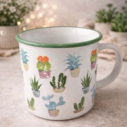Cactus Print Ceramic Mug