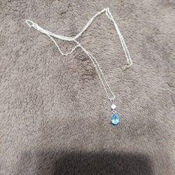 10k Gold Necklace With Stone Pendant 