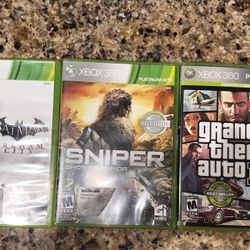 Xbox 360 Games GTA 4, Batman Arkham City, And Sniper Ghost Warrior