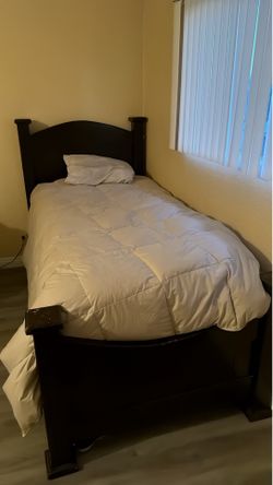 Twin size bed.