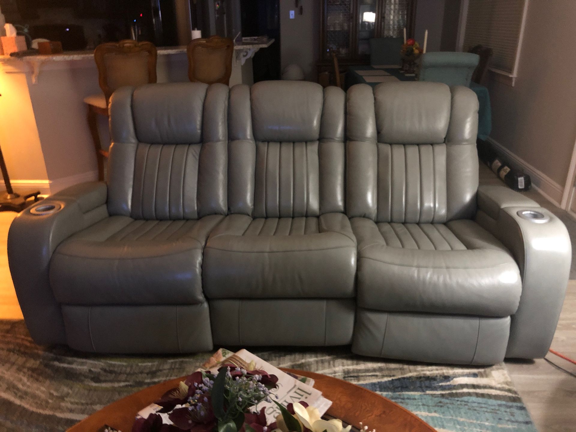 Powered leather sofa