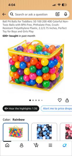 Colorful Ball Pit Balls with Storage Bag
