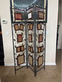 Metal photo frame room divider/folding screen