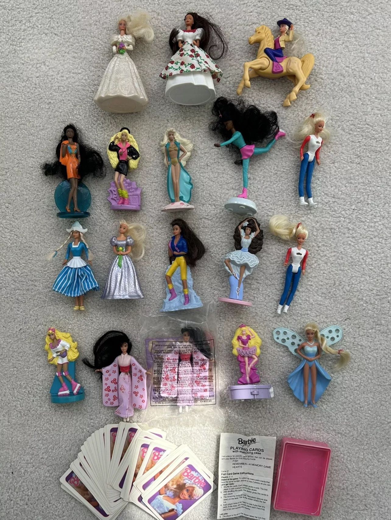 Vintage Collectible McDonalds Barbie Toys And Matel Lot Of 21 Plus Playing Cards And Camera