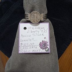 WALKING LIBERTY STERLING SILVER BRACELET 
