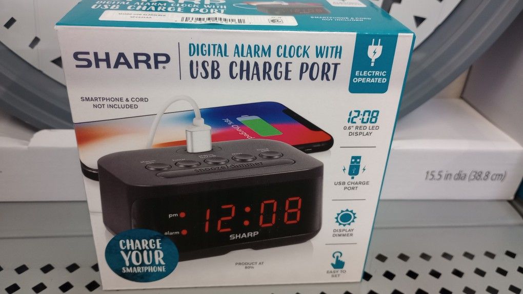 Digital Alarm Clock with USB Charge Port 