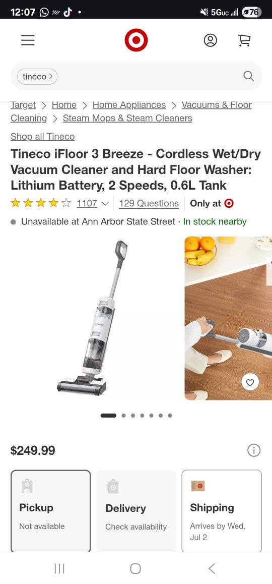 Wet And Dry Vacuum Cleaner With Self Clean- Rechargeable