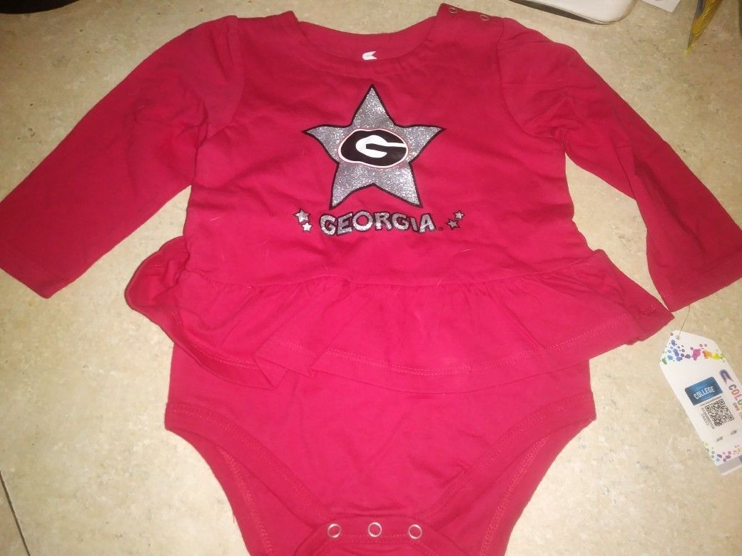 Georgia bulldog onsie 6-12 baby girl