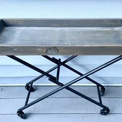 Folding Compact Rolling Serving Tray Table
