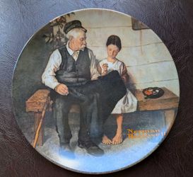 This is a vintage Edwin M. Knowles Norman Rockwell collector plate titled "The Lighthouse Keeper's Daughter" from the Rockwell Heritage Collection.