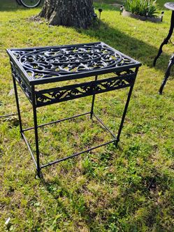 Vintage Heavy Duty Iron outside table/ Plant Stan