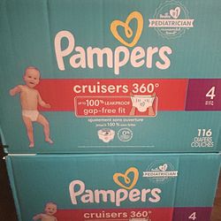 2 Brand new boxes of pampers cruisers size 4