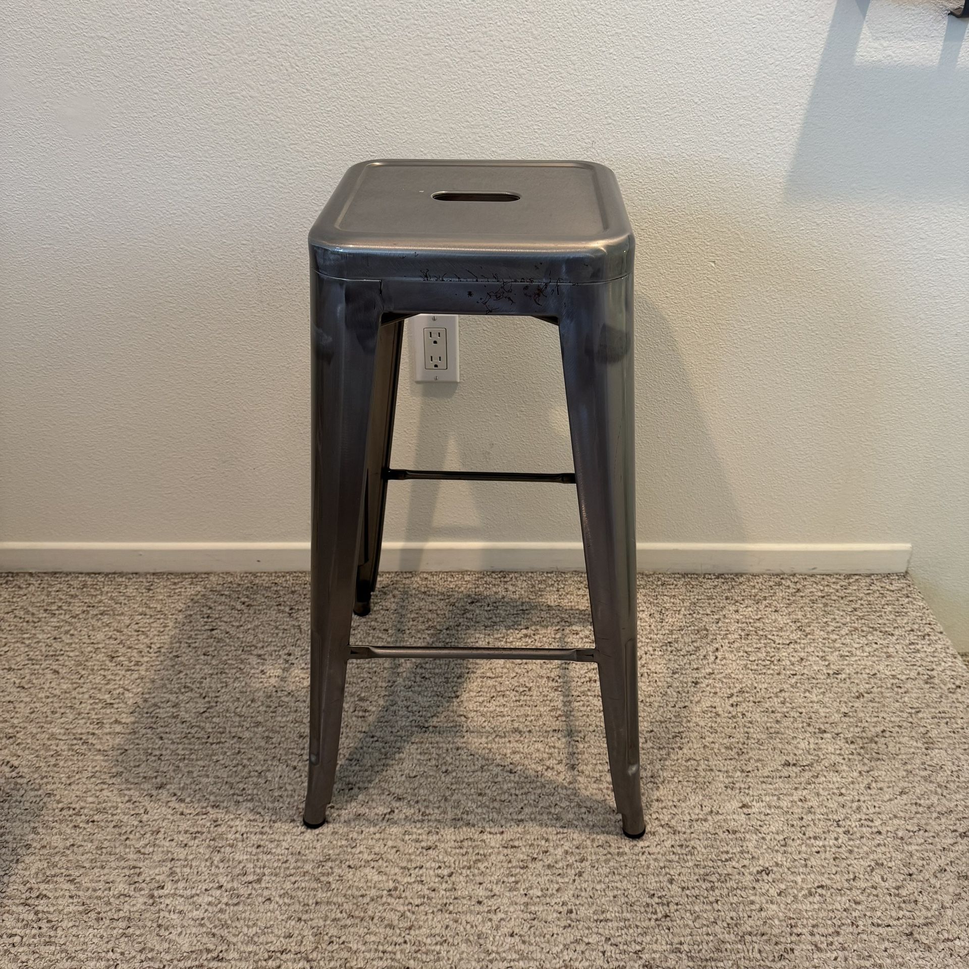 Dark Grey Aluminum Bar Stool
