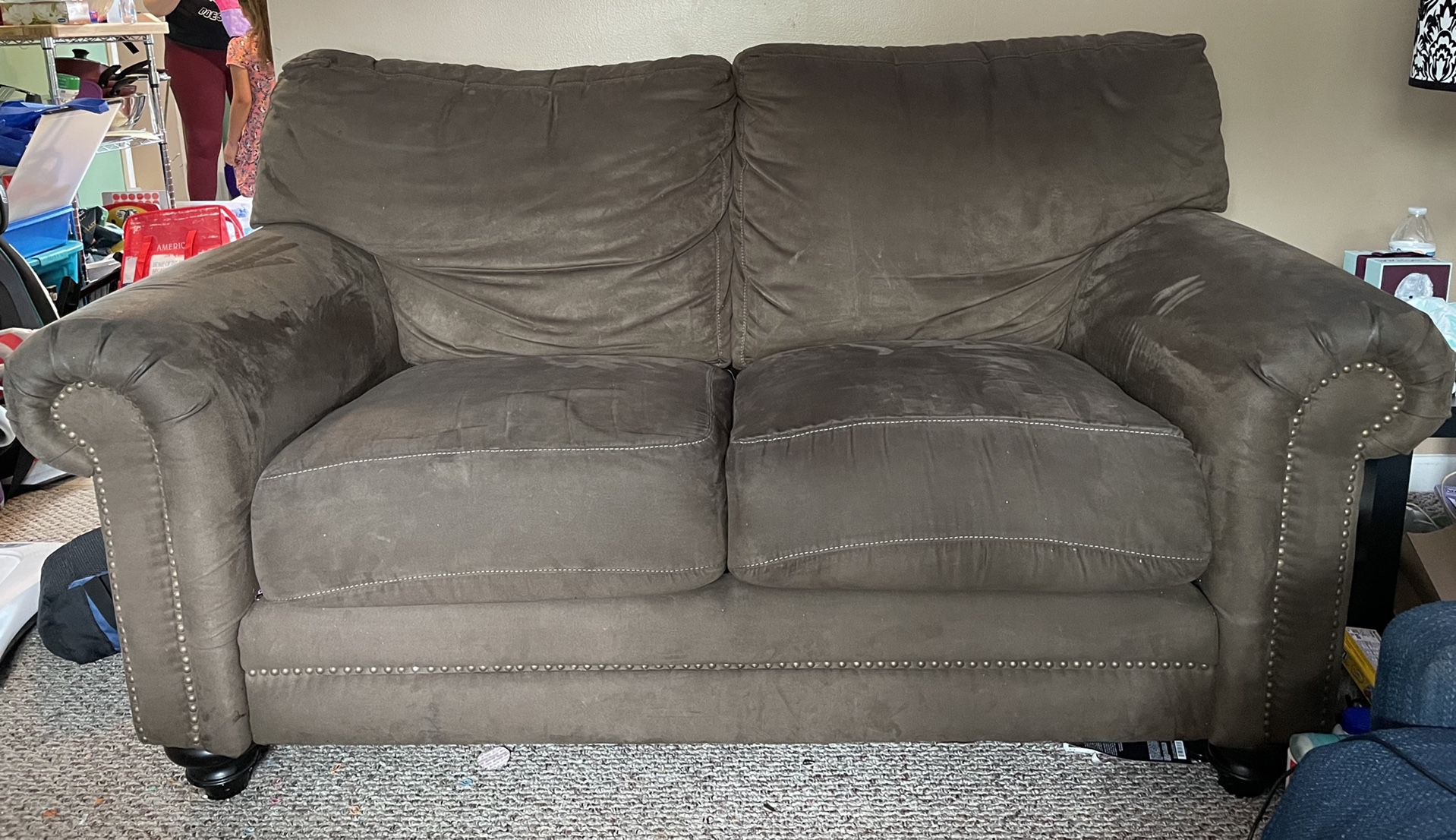 Brown loveseat BARELY used