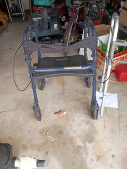 A walker with hand brakes and peace that goes on to sit on good condition $30
