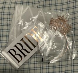 New Bride To Be Accessory Set (Includes Tiara, Sash, and Veil)