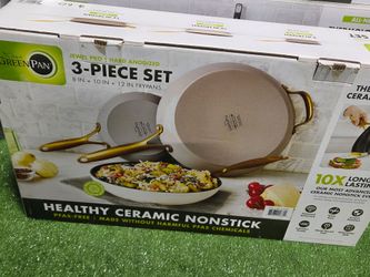 GreenPan Jewel Pro Hard Anodized 3-Piece Frypan Set  $60