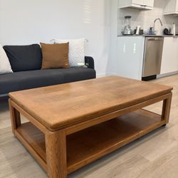 Solid Wood Coffee Table + Side Table Set