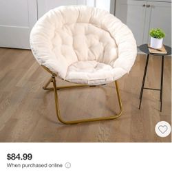 Oversized Faux Fur Folding Moon Chair